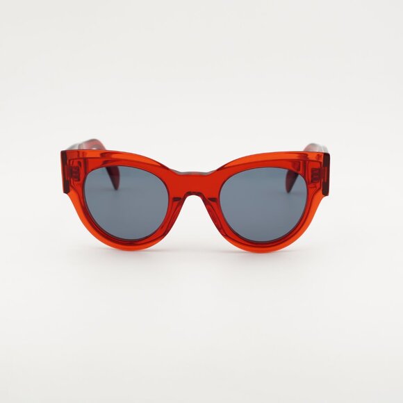 Celine CL40008I 66V Sunglasses Shiny Red Cat Eye Frame, Grey Lenses main image 7